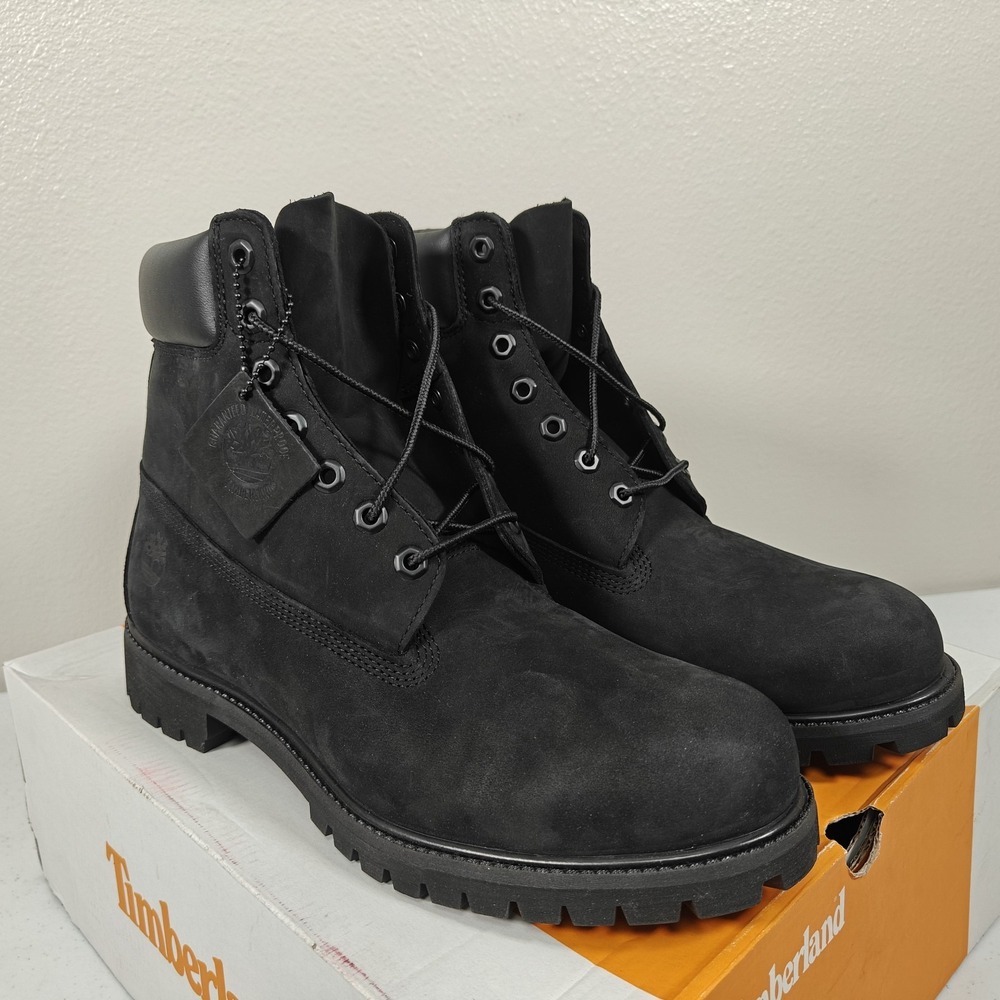 NEW Timberland Premium 6 Inch Boot Black 10073-001 Men's Size 12 WIDE Nubuck